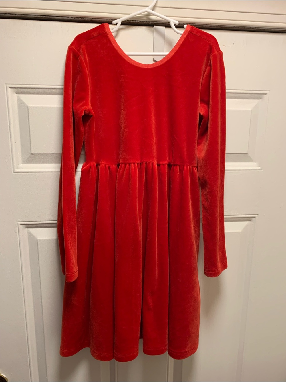 Hanna Andersson Girls' Red Velvet Long-Sleeve Dress